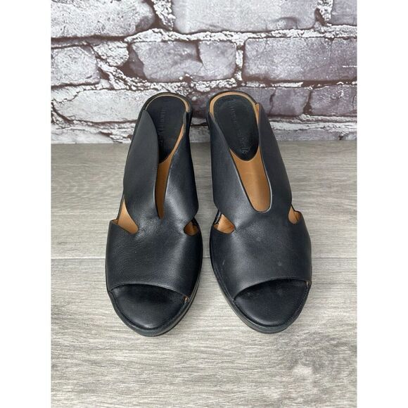 L'Amour Des Pieds Black Leather Strappy Wedge Open Toe Sandals Women 7M US/38EU - Picture 14 of 16